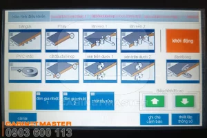 màn hình điều khiển máy dán cạnh vát 45-90 độ