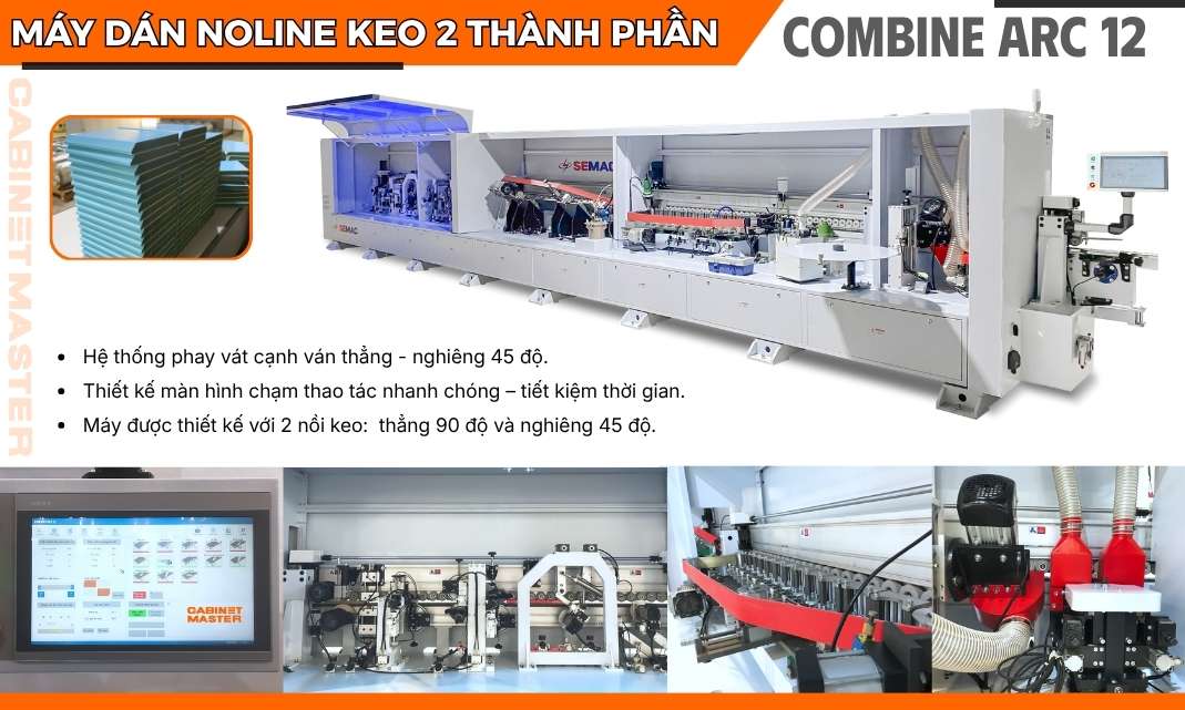 Máy dán cạnh noline keo 2 thành phần