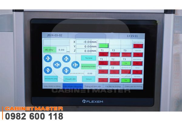 Màn hình làm việc máy khoan CNC 2 phương 3 trục bàn hút chân không | CABINETMASTER