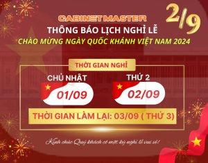 Cabinetmaster thông báo lịch nghỉ lễ 2/9 năm 2024| Cabinetmaster