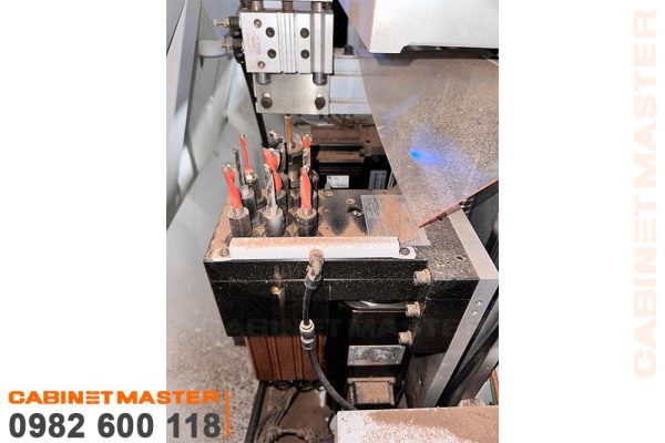 Cụm gia công mặt dưới Máy Khoan 6 Mặt 2 Đầu Khoan Kép Thay Dao