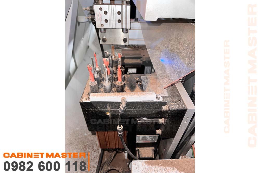 Cụm gia công mặt dưới Máy Khoan 6 Mặt 2 Đầu Khoan Kép Thay Dao