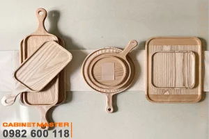 Máy phay CNC router 4 đầu độc lập làm khay gỗ decor