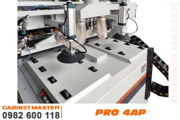 chụp gắp ván máy cnc gỗ 4 đầu