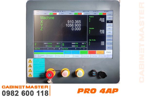 màn hình điều khiển máy cnc gỗ 4 đầu