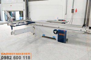 máy cưa bàn trượt 2 lưỡi thực tế