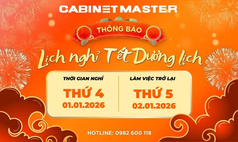 Cabinetmaster thông báo lịch nghỉ tết dương lịch 2026