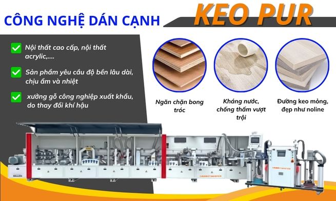 Ưu điểm công nghệ máy dán cạnh keo PUR