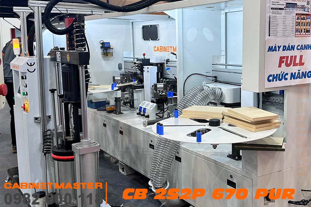 Máy dán cạnh option keo pur 2 màu 9 chức năng