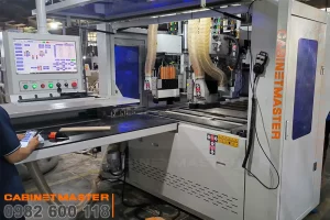 máy khoan cnc 6 mặt 2 đầu khoan tại xưởng khách hàng