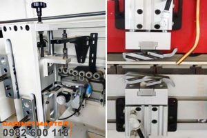 Cụm cạo cạnh và cụm cạo keo máy dán cạnh laser kết hợp nồi keo PUR/EVA