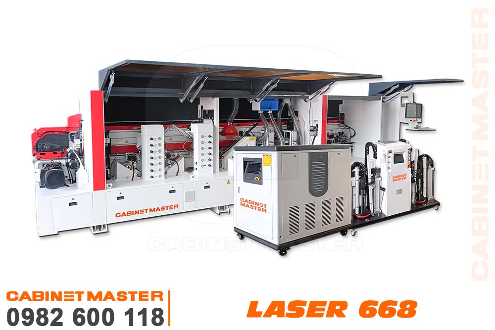 Máy dán cạnh laser kết hợp nồi keo PUR