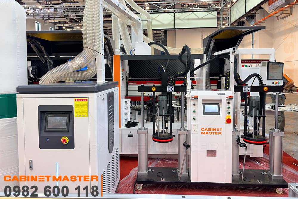 Nồi keo pur trục đôi và nguồn phát laser