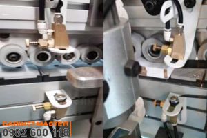 Cụm phun dung dịch cách ly và dung dịch đánh bóng máy dán cạnh laser kết hợp nồi keo PUR/EVA