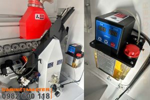 cụm cắt đầu đuôi và bộ bơm dầu máy dán cạnh nghiêng noline