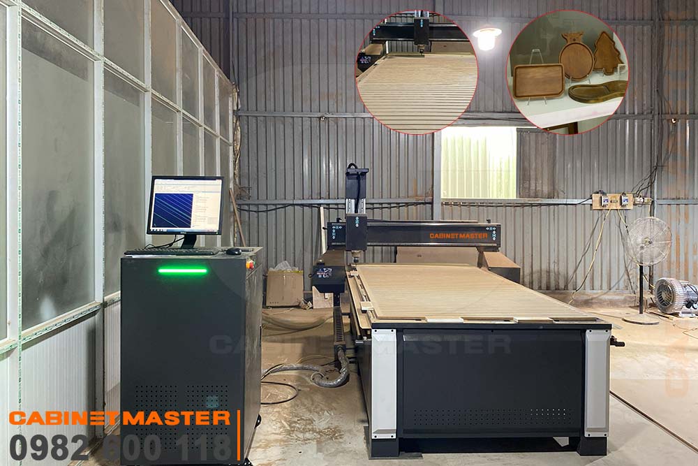 Máy cnc gỗ công nghiệp 1 đầu 1325 PRO 1B làm tấm ốp, khay gỗ